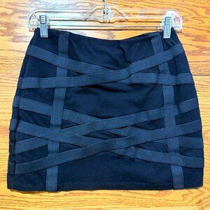 Y2K Cheryl Creations Black Body Con Mini Skirt Size Medium